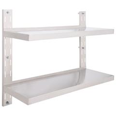 vidaXL 2-Tier Floating Wall Shelf Stainless Steel (100 x 30 cm)