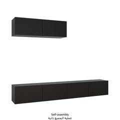 vidaXL TV Cabinets 3 pcs Black Engineered Wood
