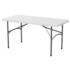 Cosmoplast Plastic Folding Picnic Table W/Steel Legs (White, 152 x 72 x 74 cm)