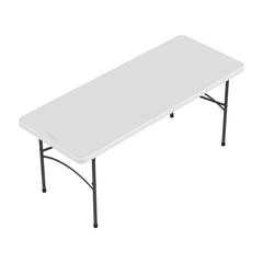 Cosmoplast Plastic Folding Picnic Table W/Steel Legs (White, 152 x 72 x 74 cm)