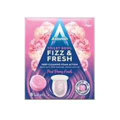 Astonish Fizz & Fresh Toilet Bowl Cleaner Tab W/Foam Action (Pink Peony Fresh, 8 Tablets)