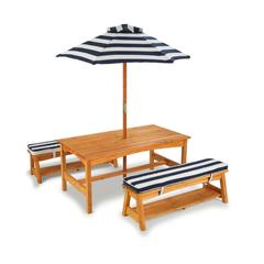 Kidkraft Outdoor Table & Bench Set W/Cushions & Umbrella