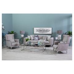 Emperor Single-Seater Velvet Fabric & Metal Sofa Pan Emirates