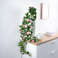 نبات صناعي معلق مع ورد 11 رأس (100 سم، أخضر)