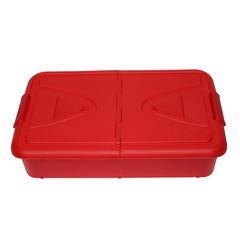 صندوق تخزين متعدد الاستخدامات من بلاستيكين (60 لتر، أحمر)