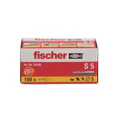 Fischer S Nylon Plugs (5 x 30 mm, 100 Pieces)