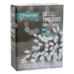 Premier® Timelights 50 Battery-Operated Multi-Action LED (Bright White)