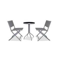 Danube Home Angela Steel & Glass Bistro Set (3 Pc.)