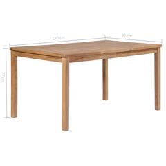 Solid Teak Wood Garden Table vidaXL (150 x 90 x 77 cm)