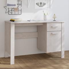 vidaXL Desk White 113x50x75 cm Solid Wood Pine