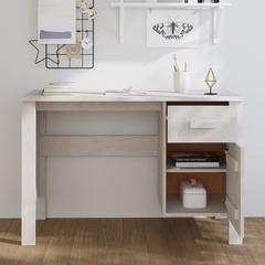 vidaXL Desk White 113x50x75 cm Solid Wood Pine