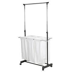 Honey-Can-Do Triple Sorter Laundry Center with Hanging Bar (42 x 103 x 82 cm)