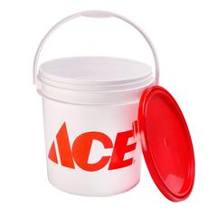 Ace Plastic Bucket (20 L, White/Red)