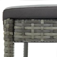 vidaXL Garden Stools with Cushions 2 pcs Grey Poly Rattan