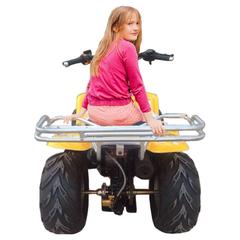Myts ATV Quad Bike W/Reverse & Carrier (150 cc, Yellow)