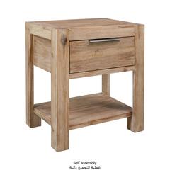 vidaXL Nightstand with Drawer 40x30x48 cm Solid Acacia Wood