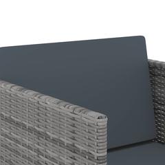 طقم سفرة حديقة بولي راتان 12 مقعدًا مع مقاعد ووسائد فيدا إكس إل (رمادي)