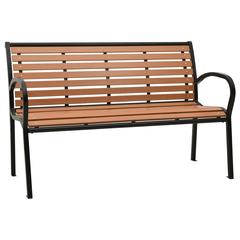 vidaXL Garden Bench Black and Brown 116 cm Steel and WPC