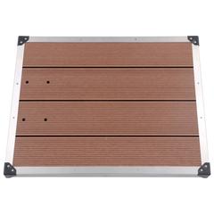 vidaXL Outdoor Shower Tray WPC Stainless Steel 80x62 cm Brown
