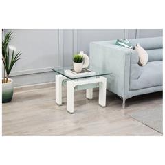 PAN Emirates Pollock Glass End Table W/Shelf (55 x 55 x 44 cm)