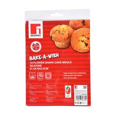 Bergner Bake A Wish Silicone 12-Flower Shape Cake Mould (21.5 x 16 x 2.5 cm)