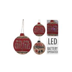 Homesmiths Christmas Ball W/15 LED Assorted (8 cm)