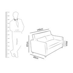 Alpha 2-Seater Fabric Sofa Bed Danube Home (Grey)