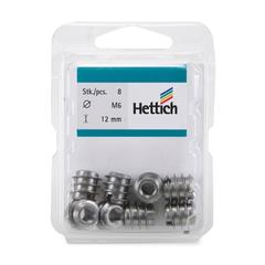 Hettich Steel Screw-In Socket (8 Pieces)
