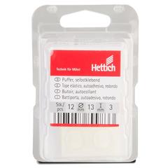 Hettich Round Stop Buffers (13 x 3 mm, Transparent, Pack of 12)