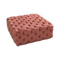Pan Emirates Groot Velvet & Wood Ottoman (99 x 99 x 40 cm)