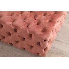 Pan Emirates Groot Velvet & Wood Ottoman (99 x 99 x 40 cm)