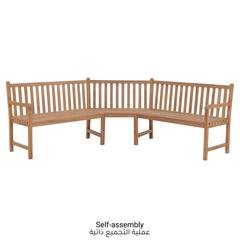 5-Seater Teak Wood Garden Corner Bench vidaXL