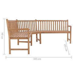 5-Seater Teak Wood Garden Corner Bench vidaXL