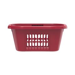 Cosmoplast Oval Plastic Laundry Basket (40 L, Dark Red)