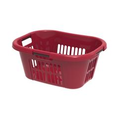 Cosmoplast Oval Plastic Laundry Basket (40 L, Dark Red)