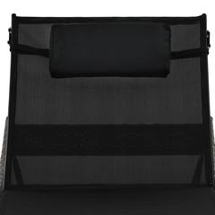 Poly Rattan Sun Lounger W/Pillow vidaXL