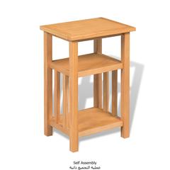 vidaXL End Table with Magazine Shelf 27x35x55 cm Solid Oak Wood