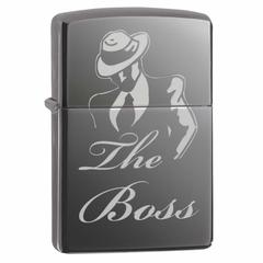 Zippo The Boss Design Windproof Lighter, MP402975 150 (Black Ice)