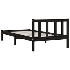 vidaXL Bed Frame Black Solid Pinewood (90 x 200 cm)