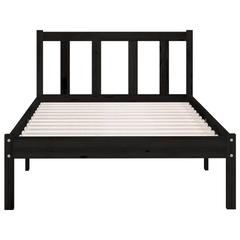 vidaXL Bed Frame Black Solid Pinewood (90 x 200 cm)