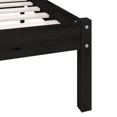 vidaXL Bed Frame Black Solid Pinewood (90 x 200 cm)