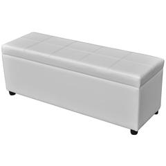 vidaXL Wooden Storage Bench (116 x 39 x 44 cm, White)