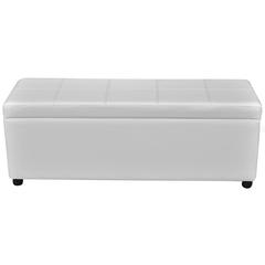 vidaXL Wooden Storage Bench (116 x 39 x 44 cm, White)
