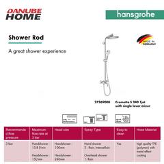 Hansgrohe Crometta Stainless Steel Shower Column W/Bath Mixer