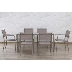 Maxonis 6-Seater Glass & Metal Dining Set PAN Emirates