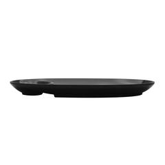 Dinewell Melamine Chip & Dip Tray (Black, 28.5 cm)