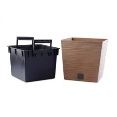 Furu Eco Wood Square Flowerpot (24 x 24 x 23.5 cm, Natural)