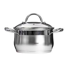 Bergner Gourmet Induction Stainless Steel Casserole W/Glass Lid (20 cm)