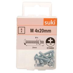 Suki 6154900 M4 Machine Screws (20 mm, Pack of 12)