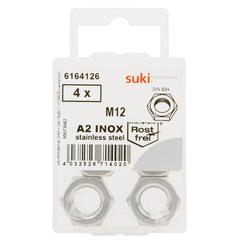 Suki M12 Hex Nut (19 x 21.1 x 10 mm, Pack of 4)